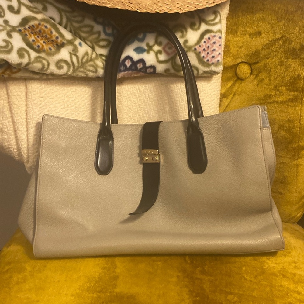 Furla leather bag 15 1/2”x10”  17” including straps